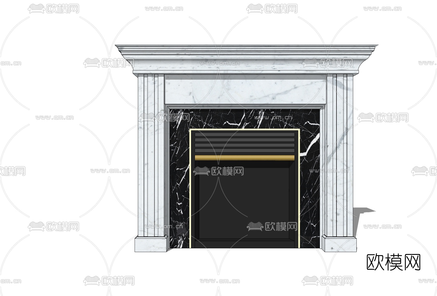 欧式壁炉免费su模型下载