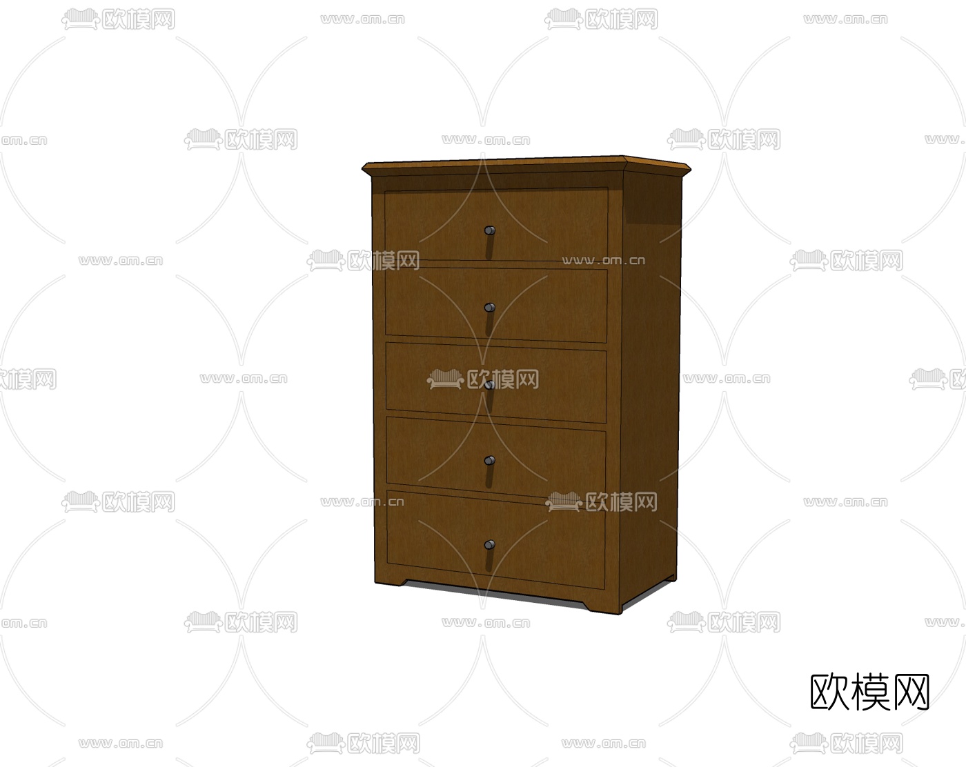 中式实木储物柜免费su模型下载