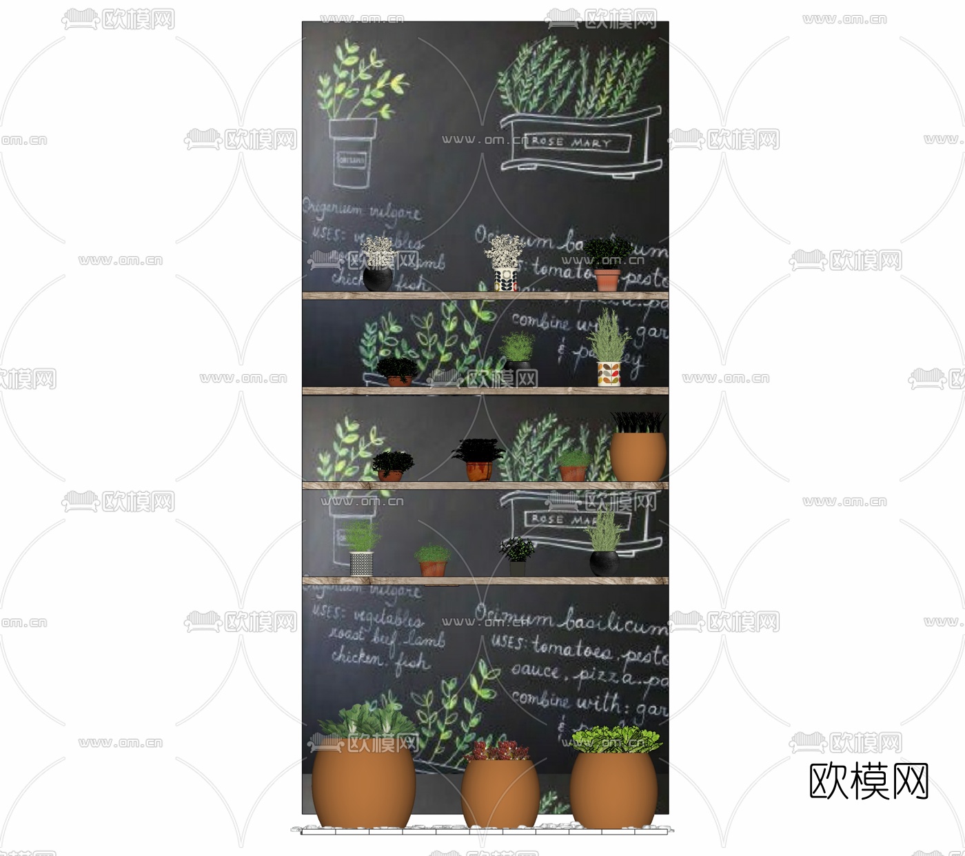 现代绿植盆栽免费su模型
