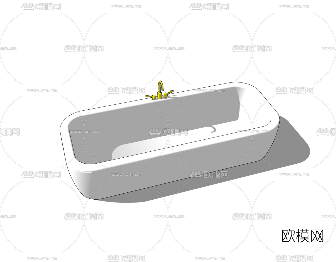 现代陶瓷浴缸免费su模型下载