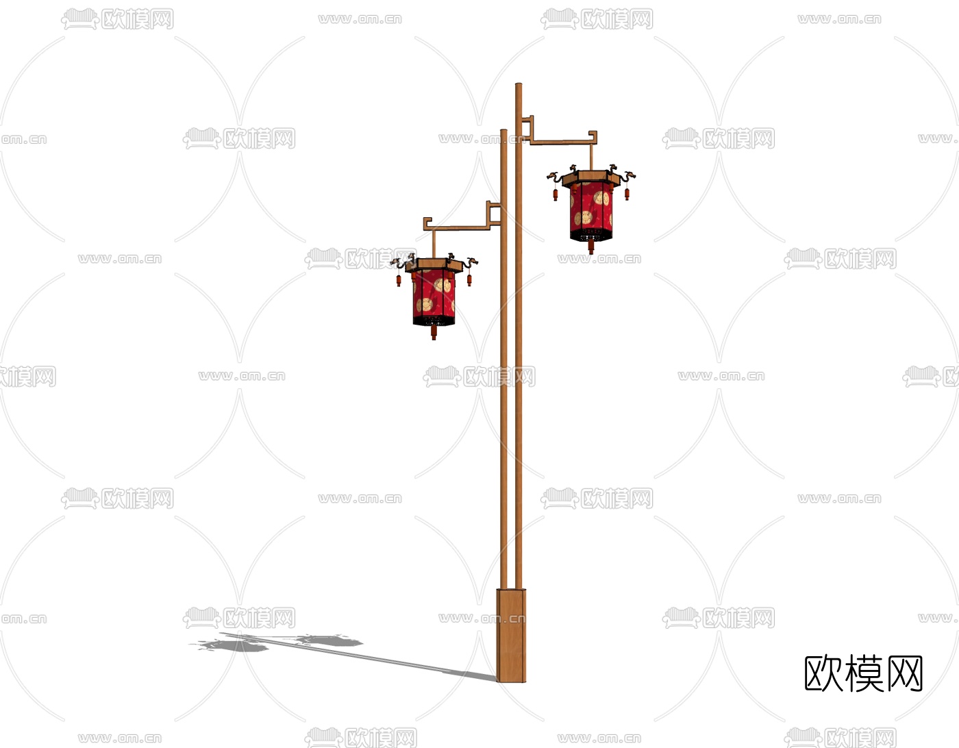 中式路灯免费su模型下载