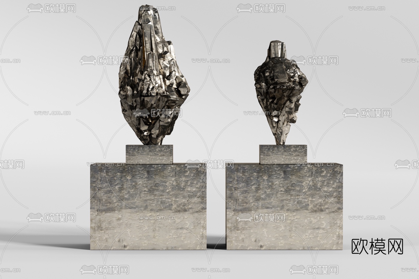 现代抽象雕塑摆件3d模型