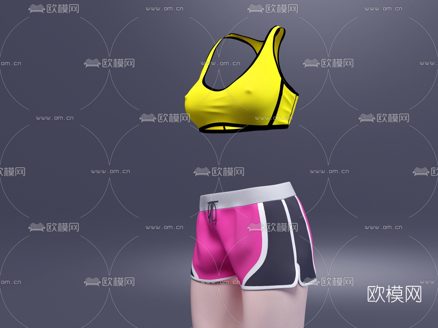 现代运动服运动鞋3d模型