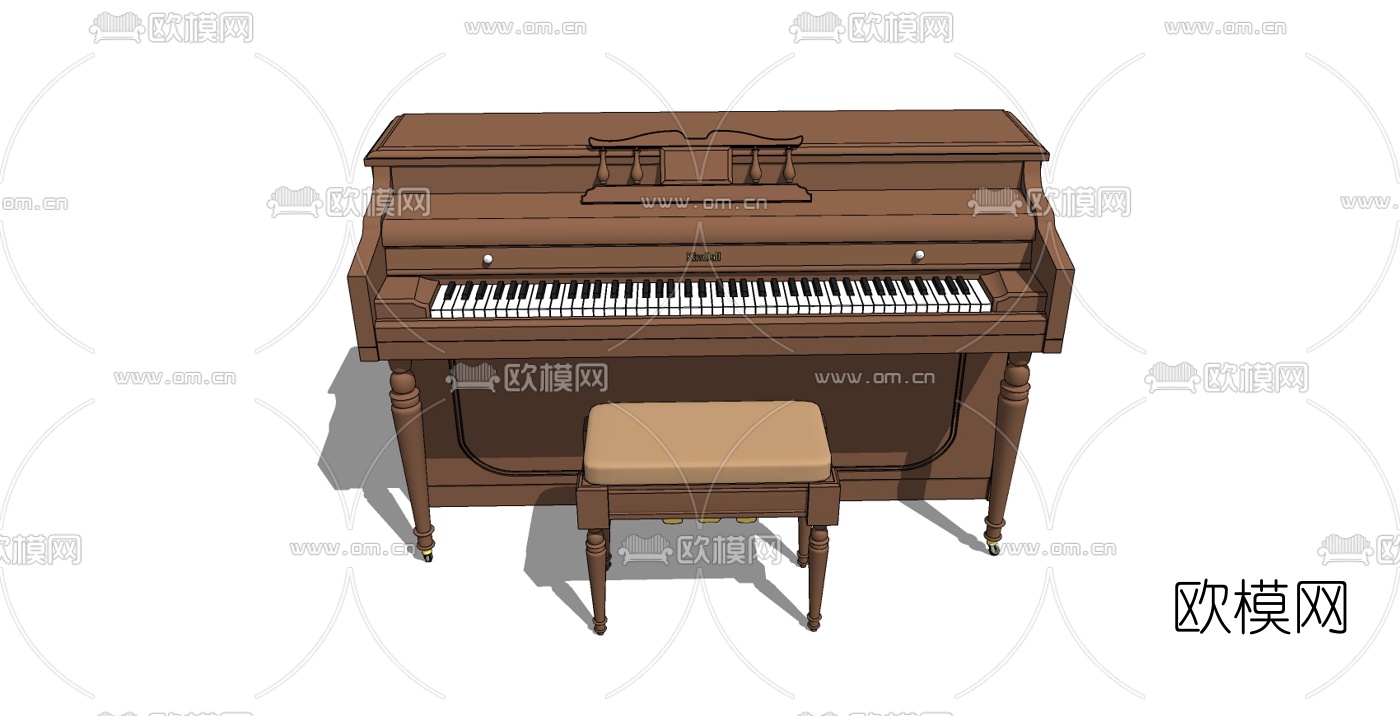 欧式钢琴免费su模型下载