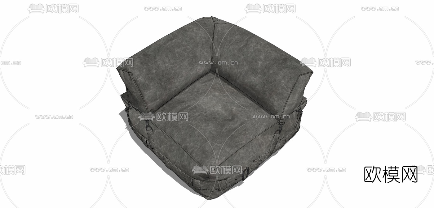 现代皮革单人沙发免费su模型下载