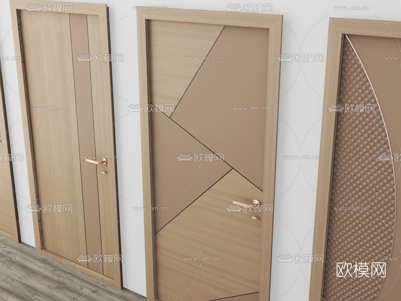 现代平开门房门3d模型