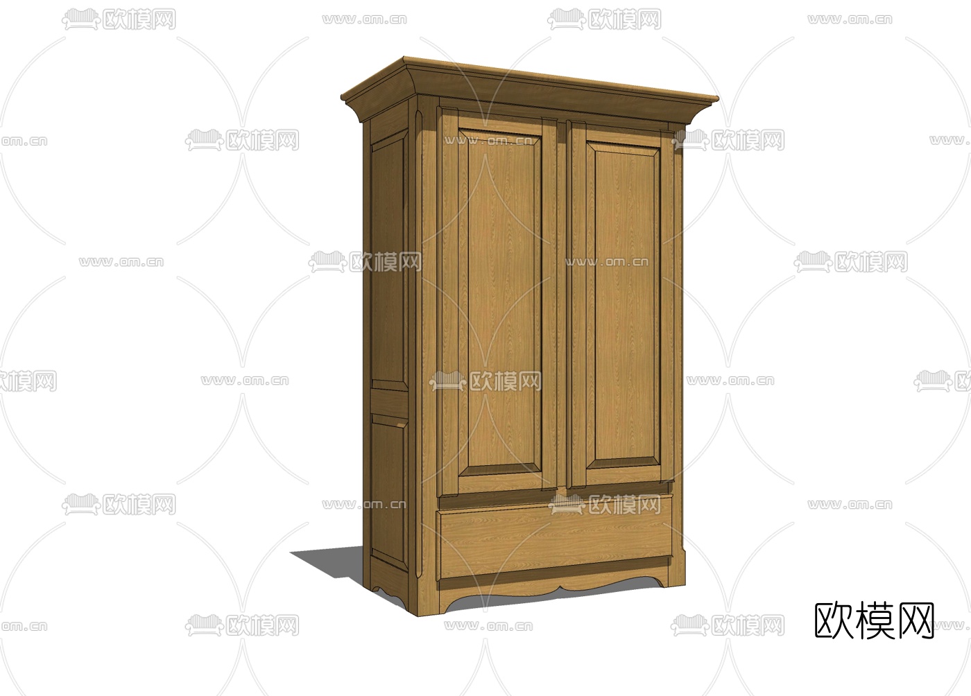 中式衣柜免费su模型下载
