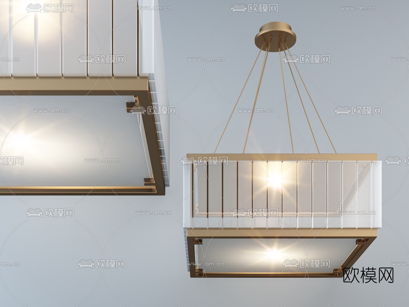 现代时尚金属水晶吊灯3d模型下载