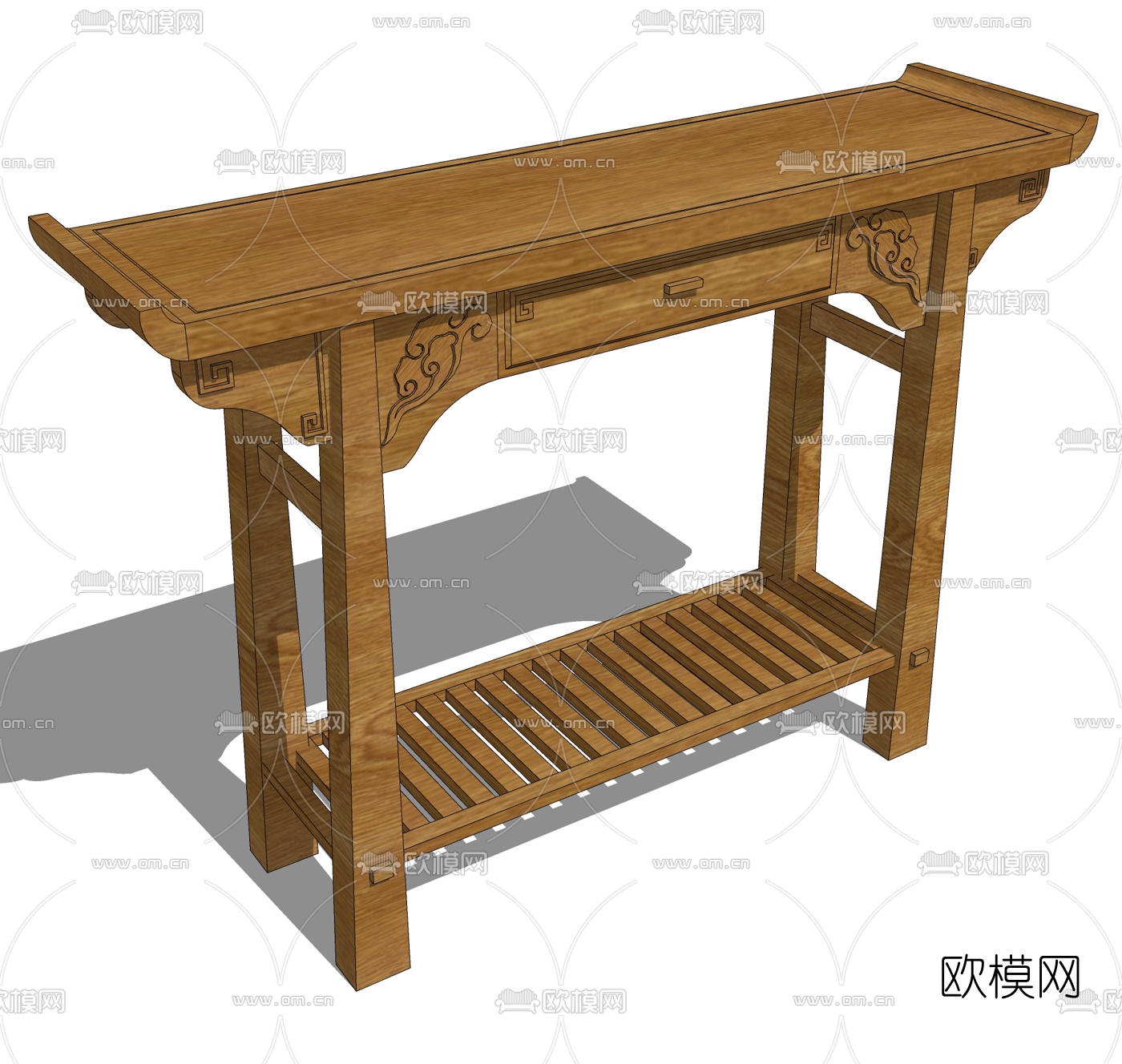 中式端景条案免费su模型下载