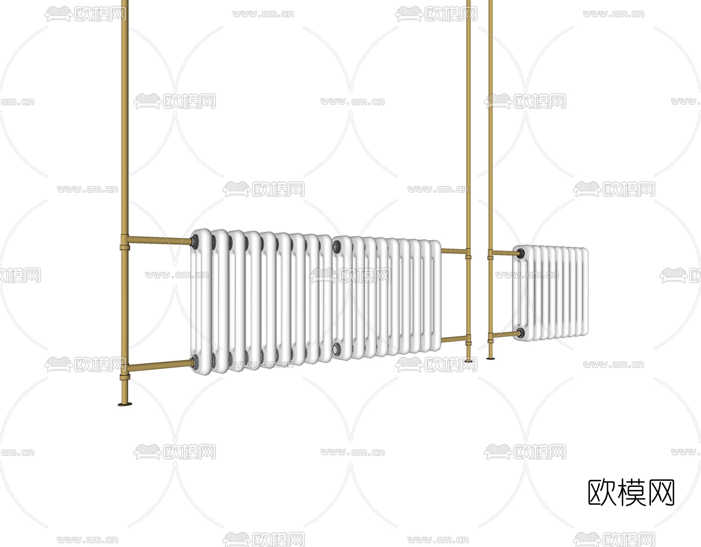 现代暖气片免费su模型下载