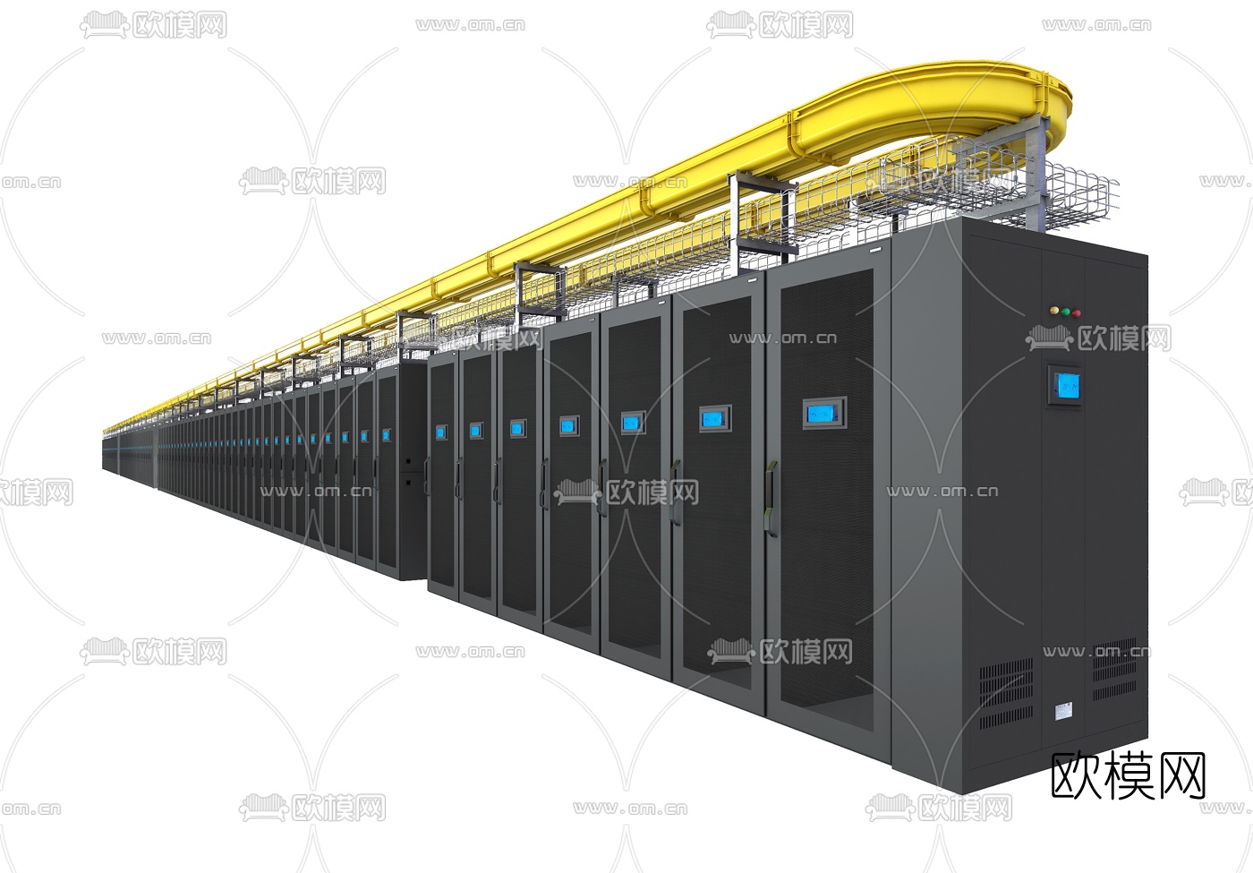 现代服务器机柜3d模型下载