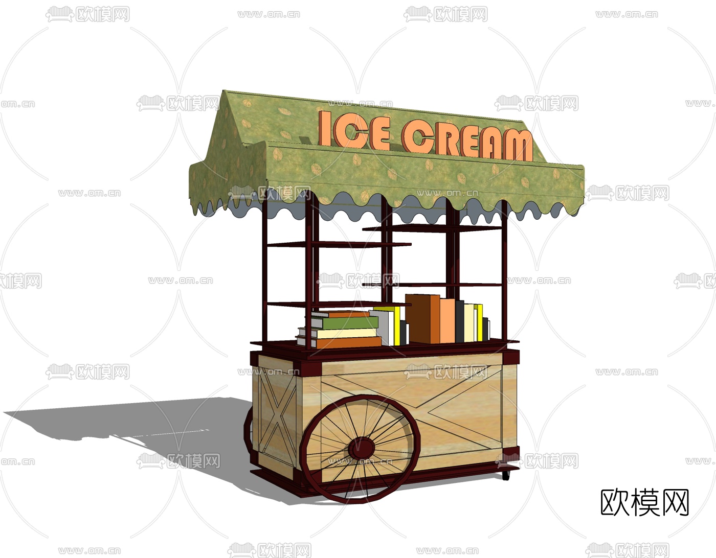 现代超市展示柜台免费su模型下载