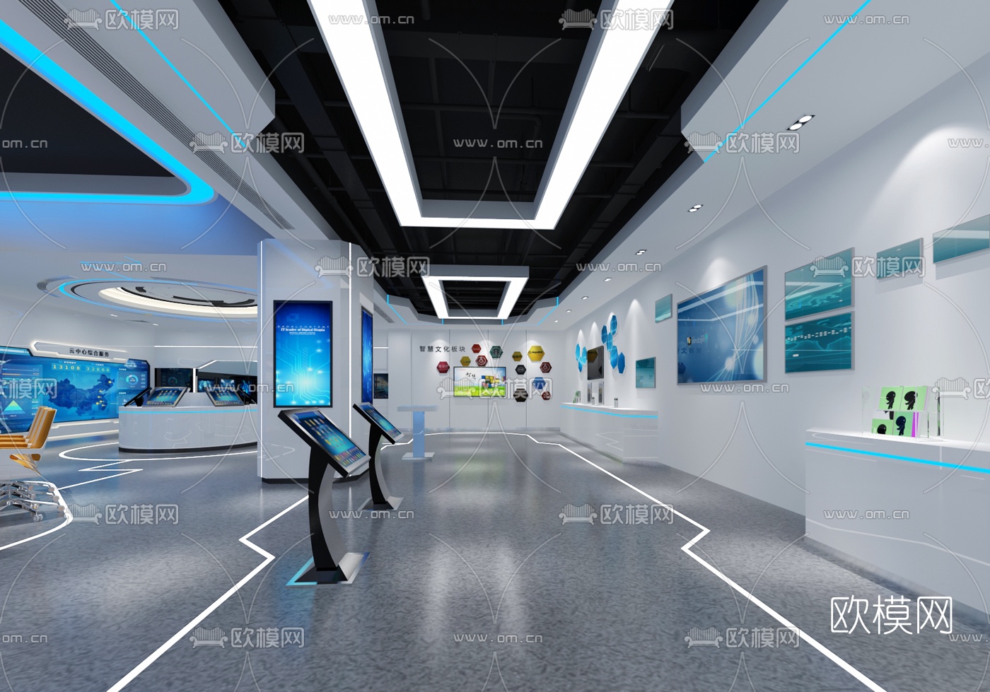 现代科技展厅3d模型