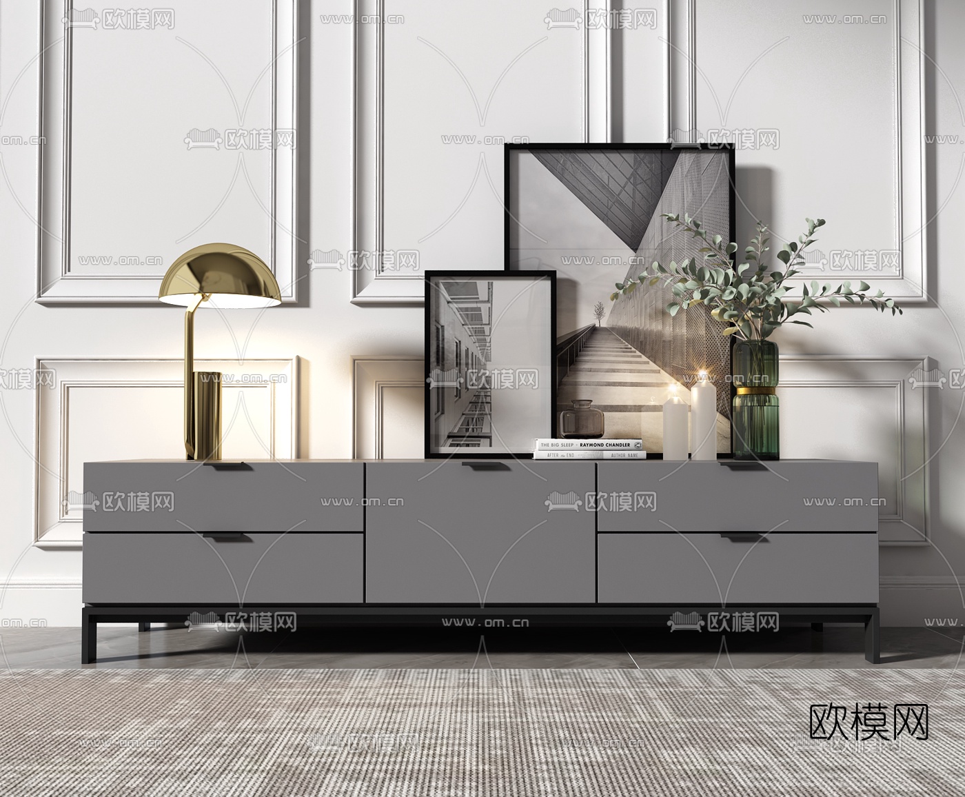 现代简约电视柜3d模型