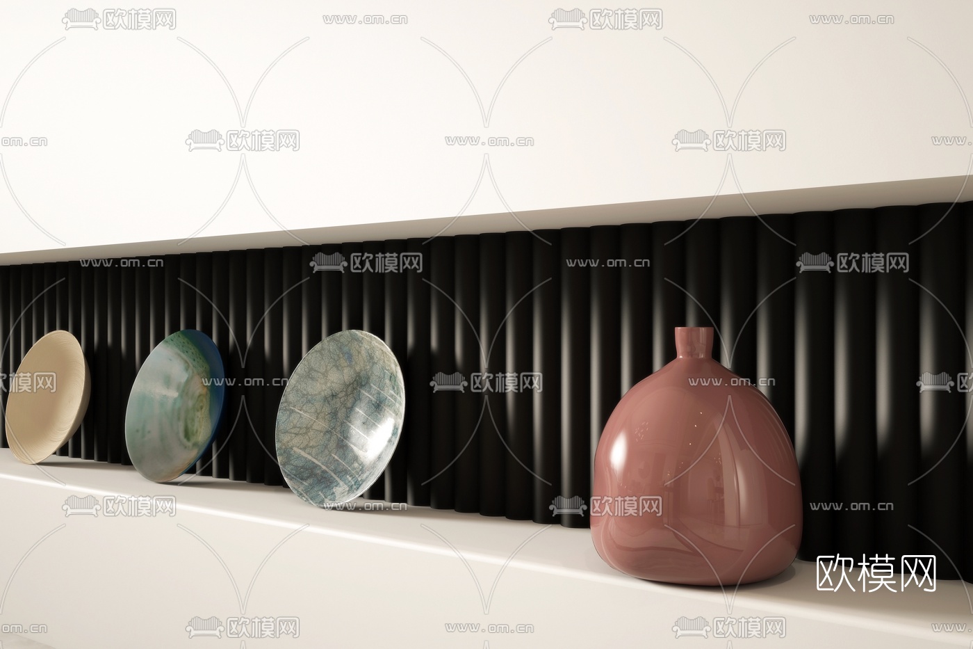 现代简约客厅餐厅3d模型