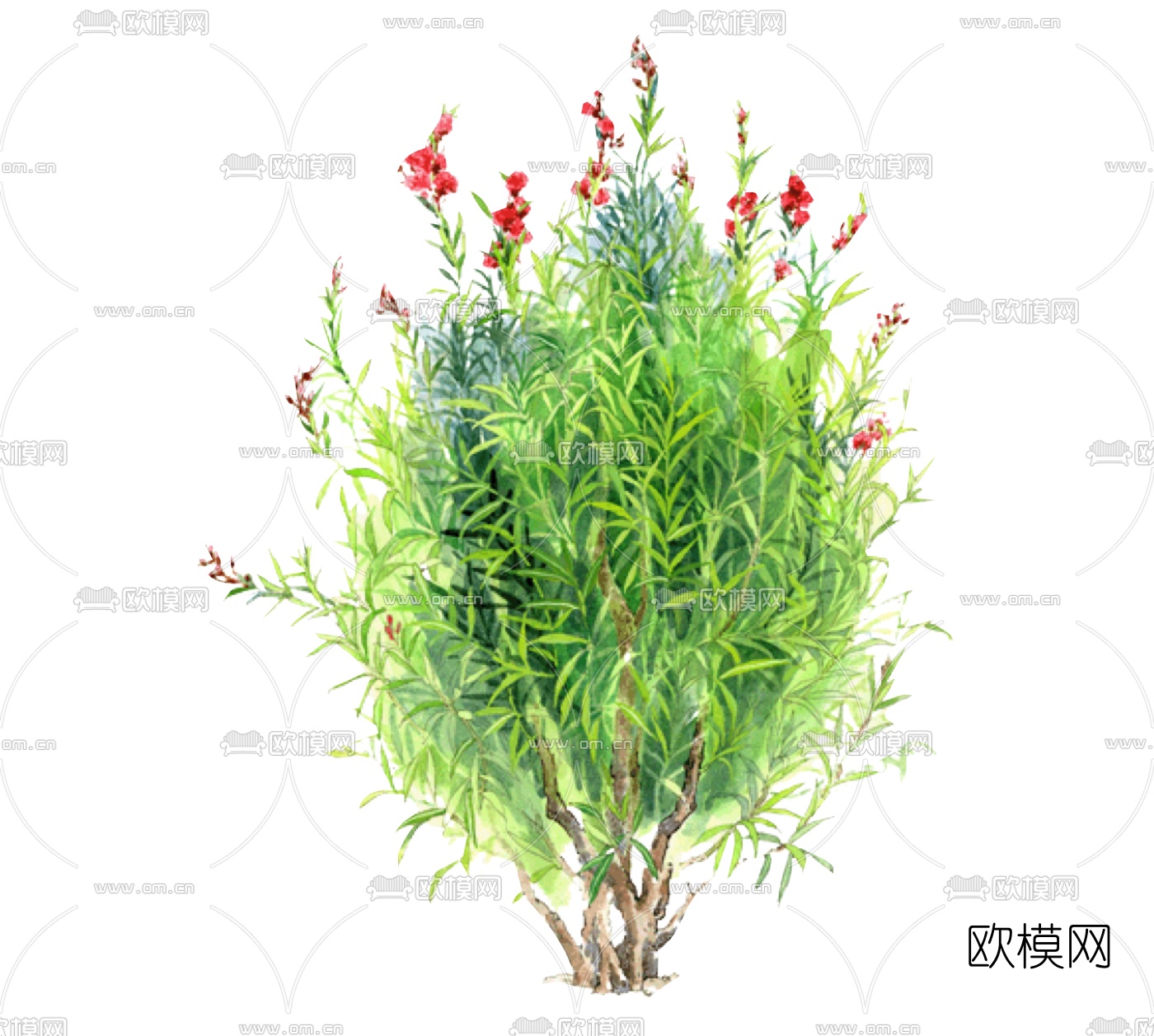 现代2d灌木组件免费su模型下载