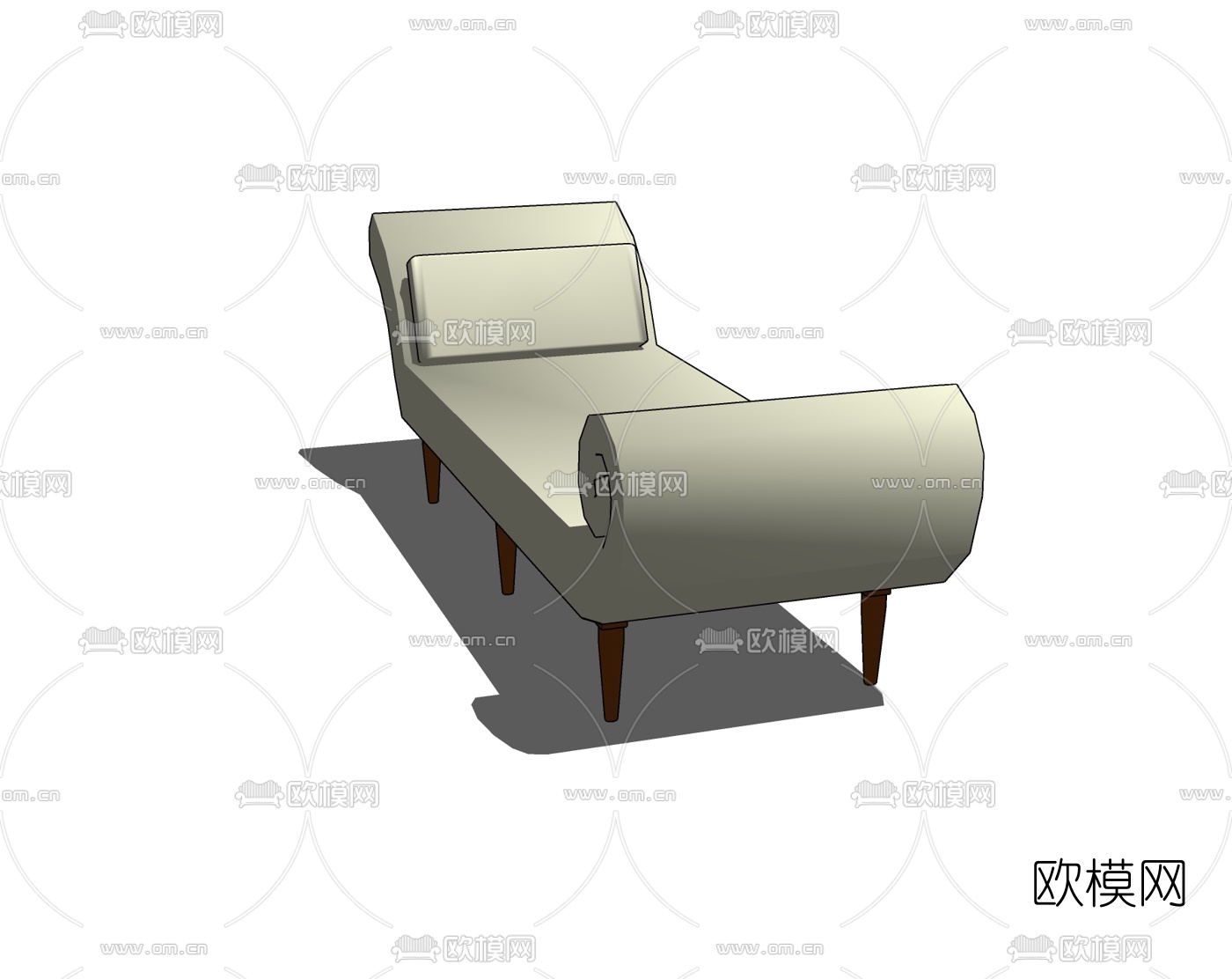 现代布艺脚踏免费su模型下载