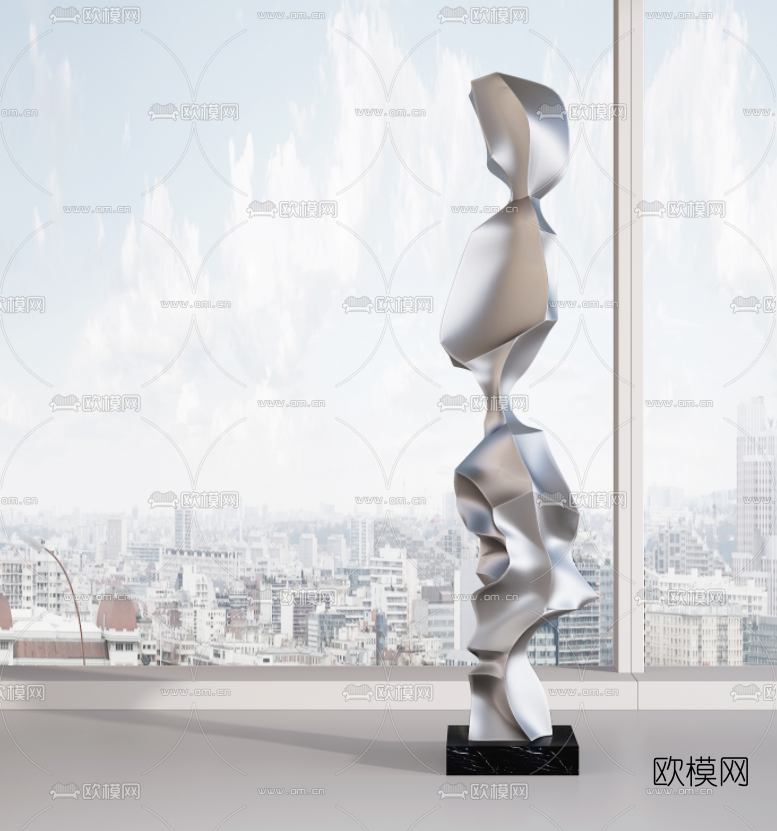 现代抽象雕塑摆件3d模型下载