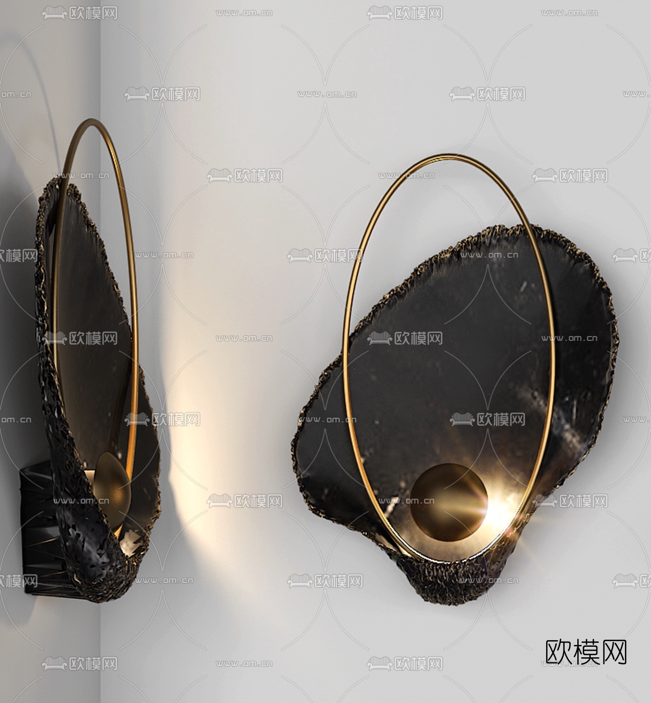 现代壁灯组合3d模型