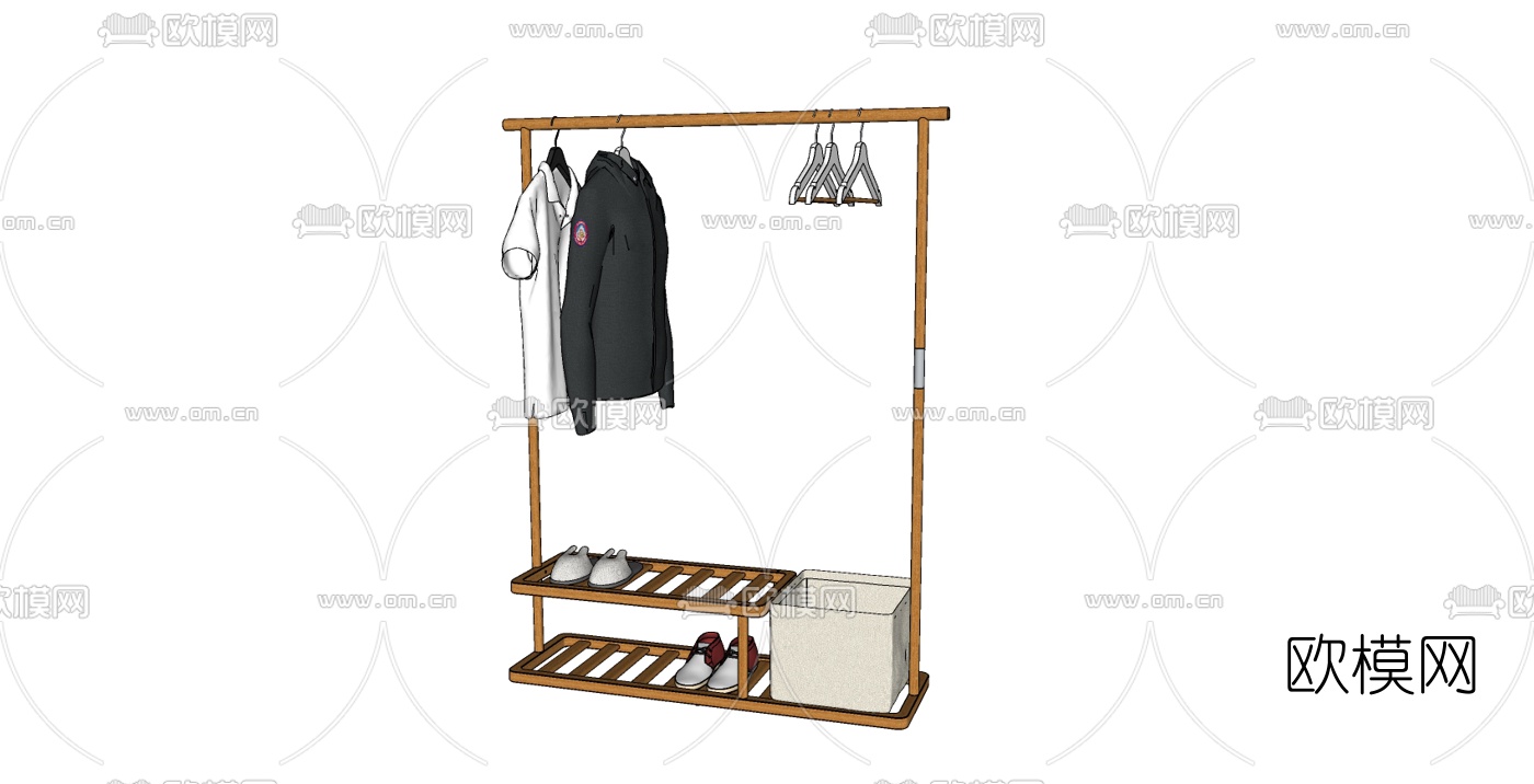 现代挂衣架免费su模型下载
