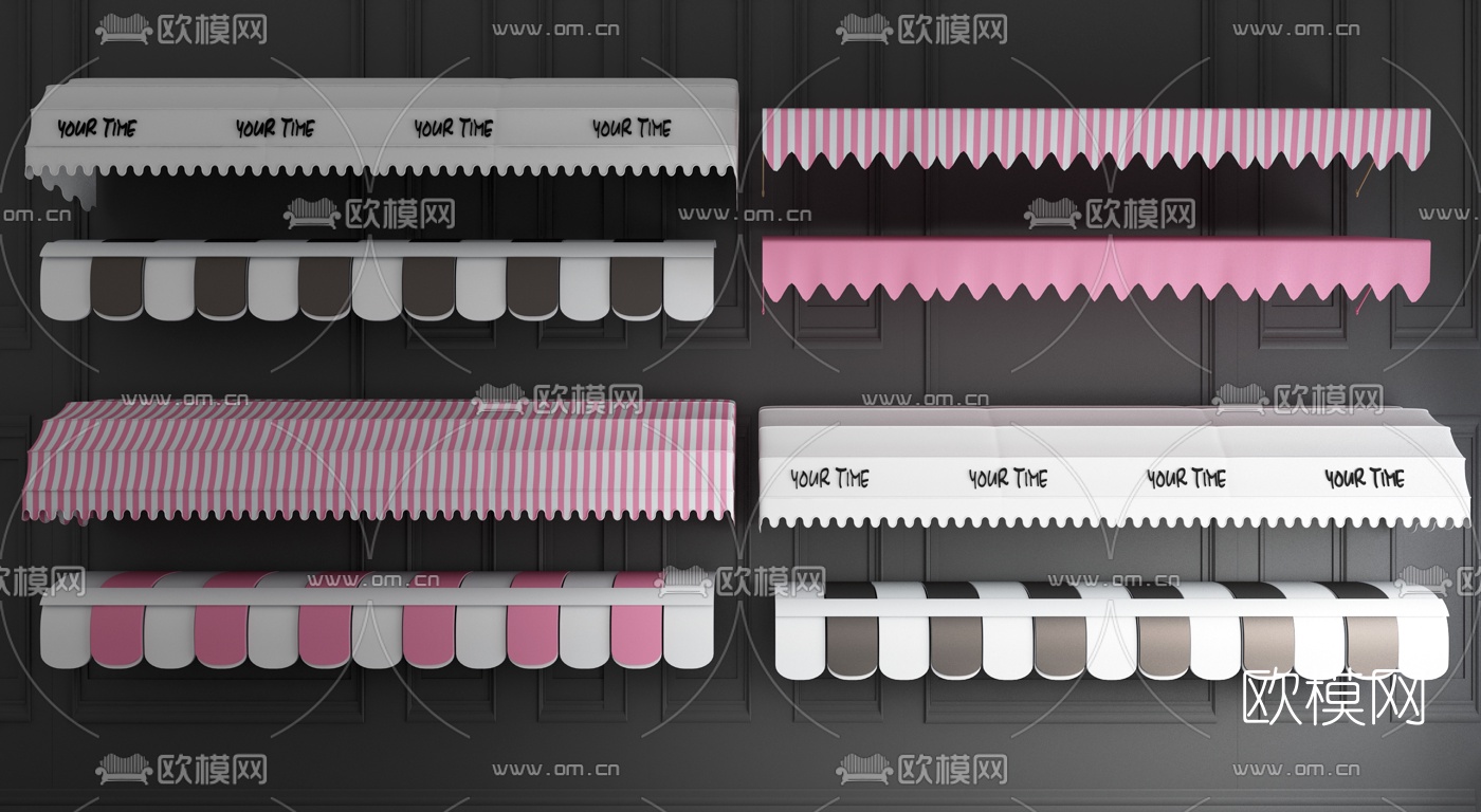 现代遮雨棚遮阳棚组合3d模型下载