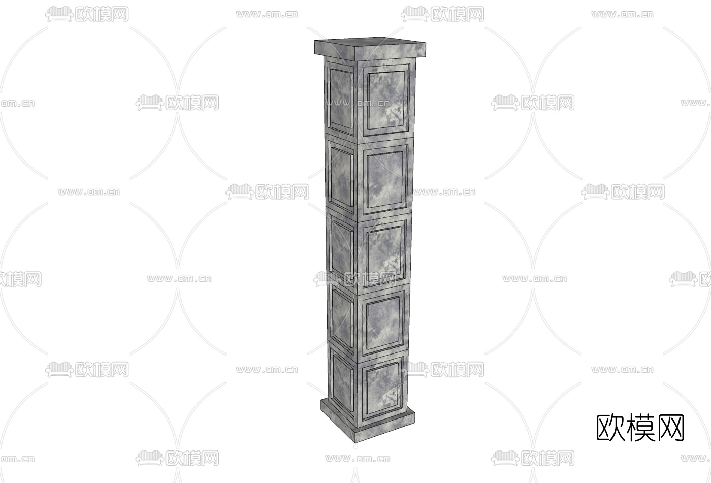 中式石柱免费su模型下载