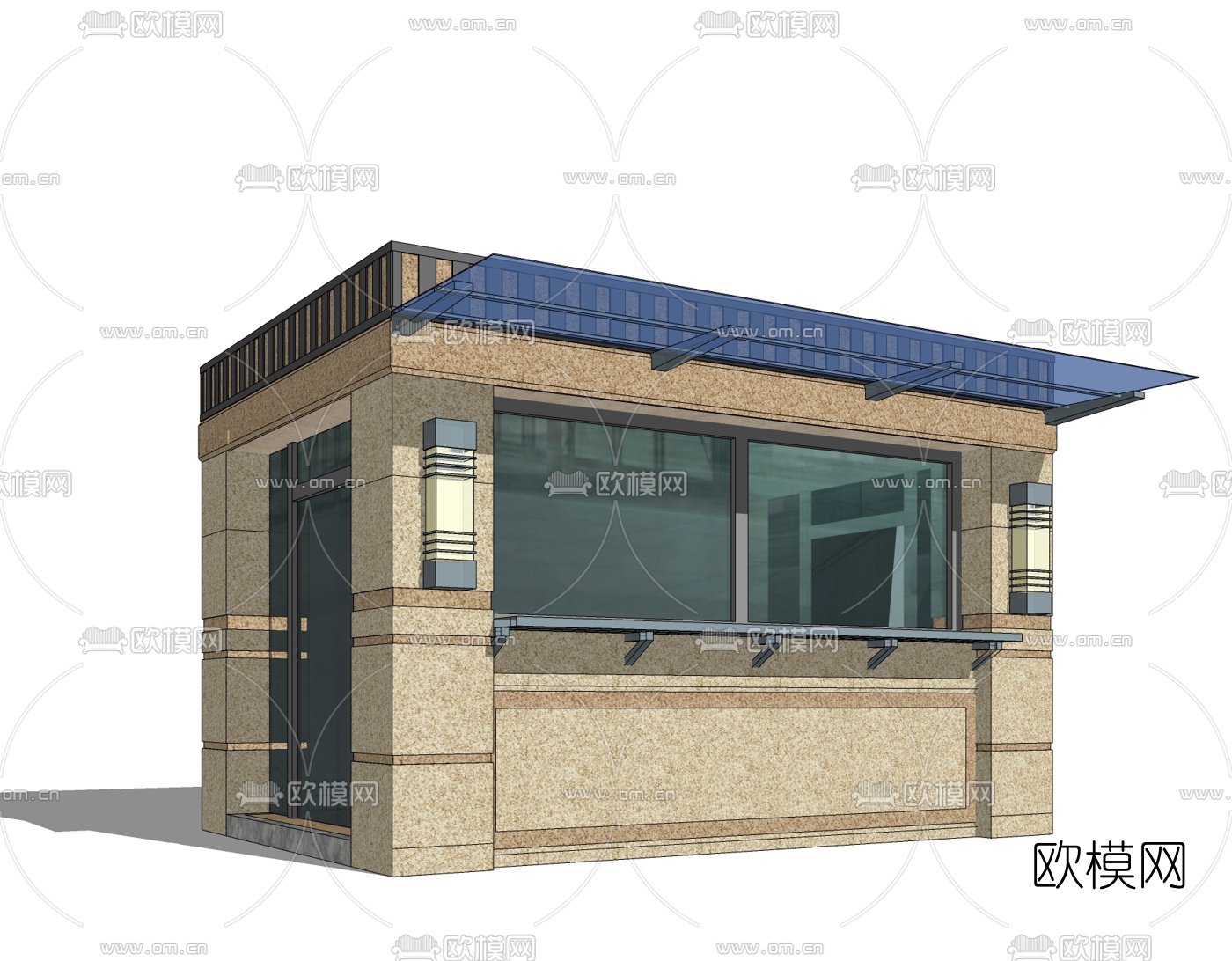 欧式快餐店免费su模型下载