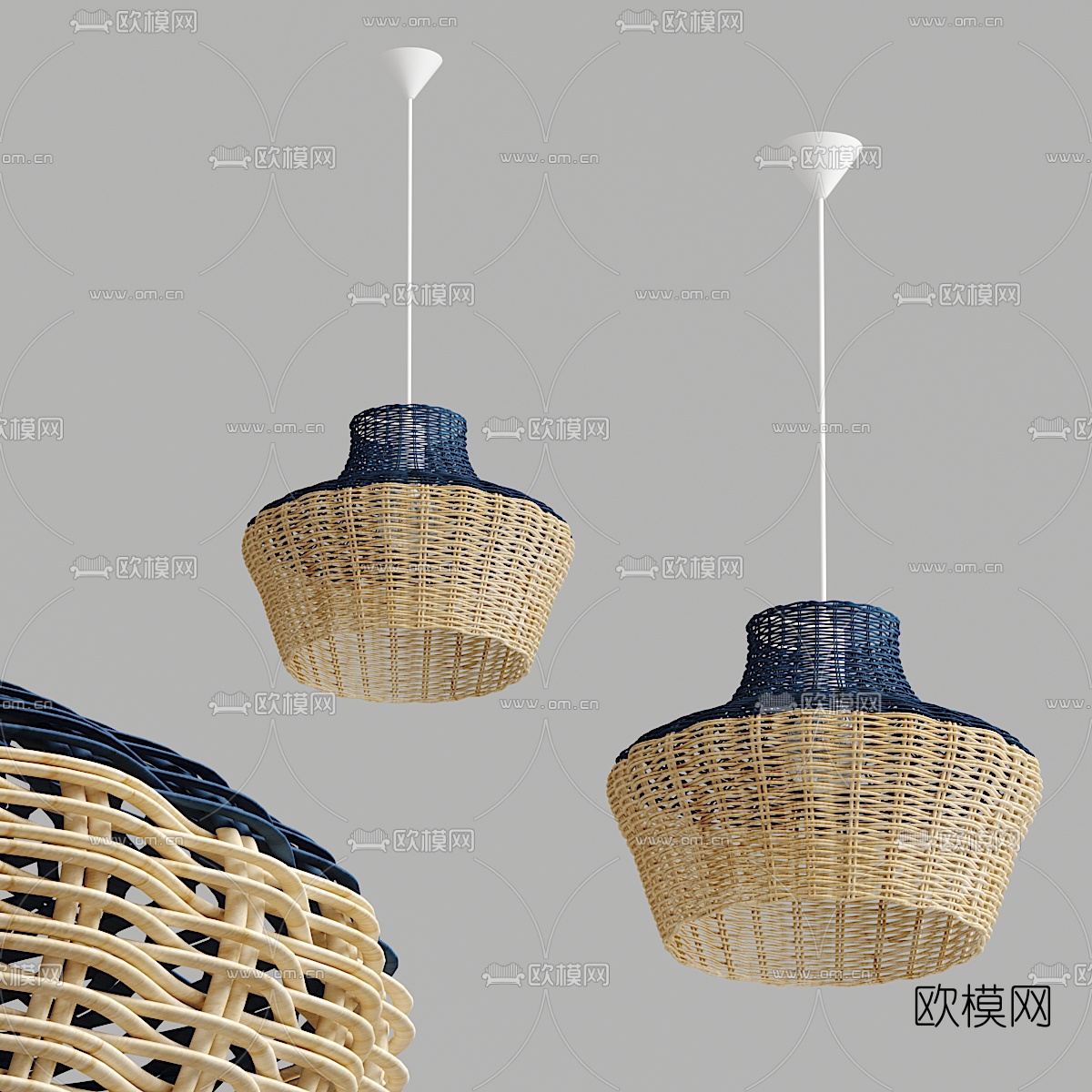 东南亚编织吊灯3d模型
