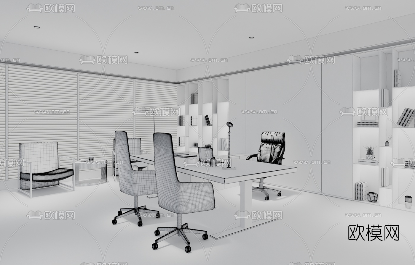 CUN寸DESIGN 现代总经理办公室3d模型
