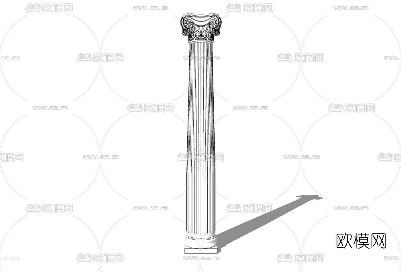欧式石膏雕花罗马柱免费su模型下载