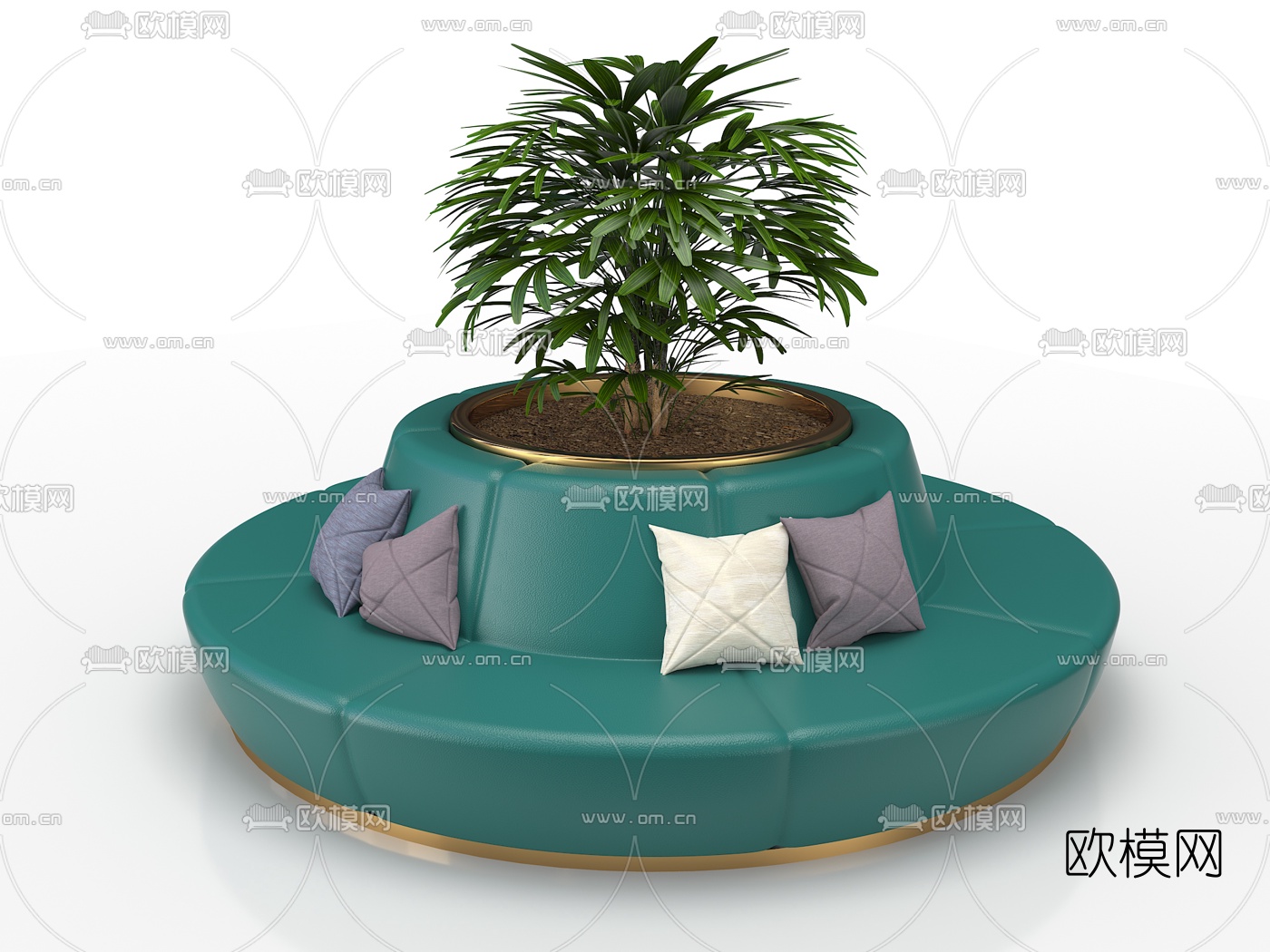 现代圆形卡座休闲座椅3d模型