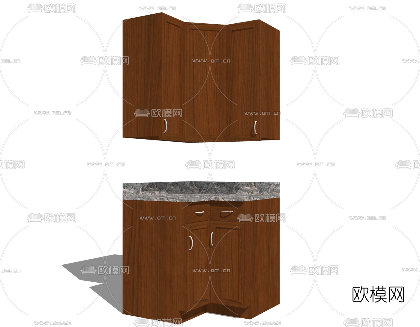 美式橱柜免费su模型下载