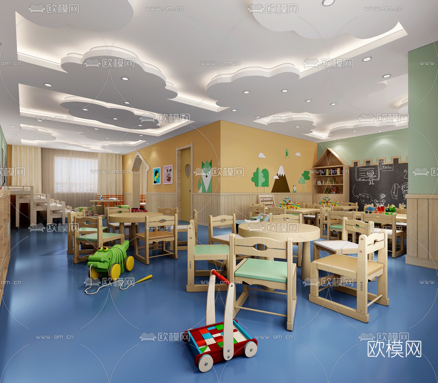 现代幼儿园3d模型