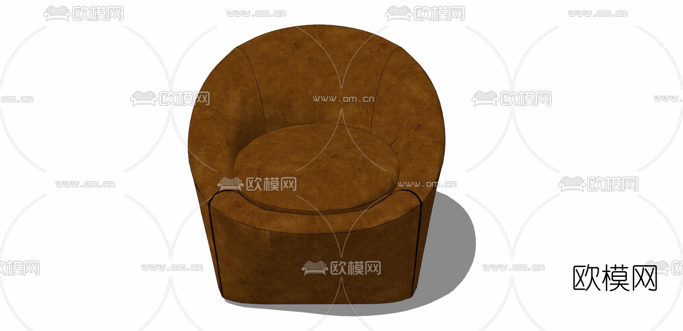 现代皮革单人沙发免费su模型下载