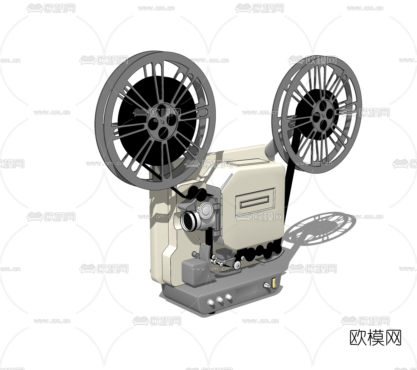 现代复古电影放映机免费su模型下载