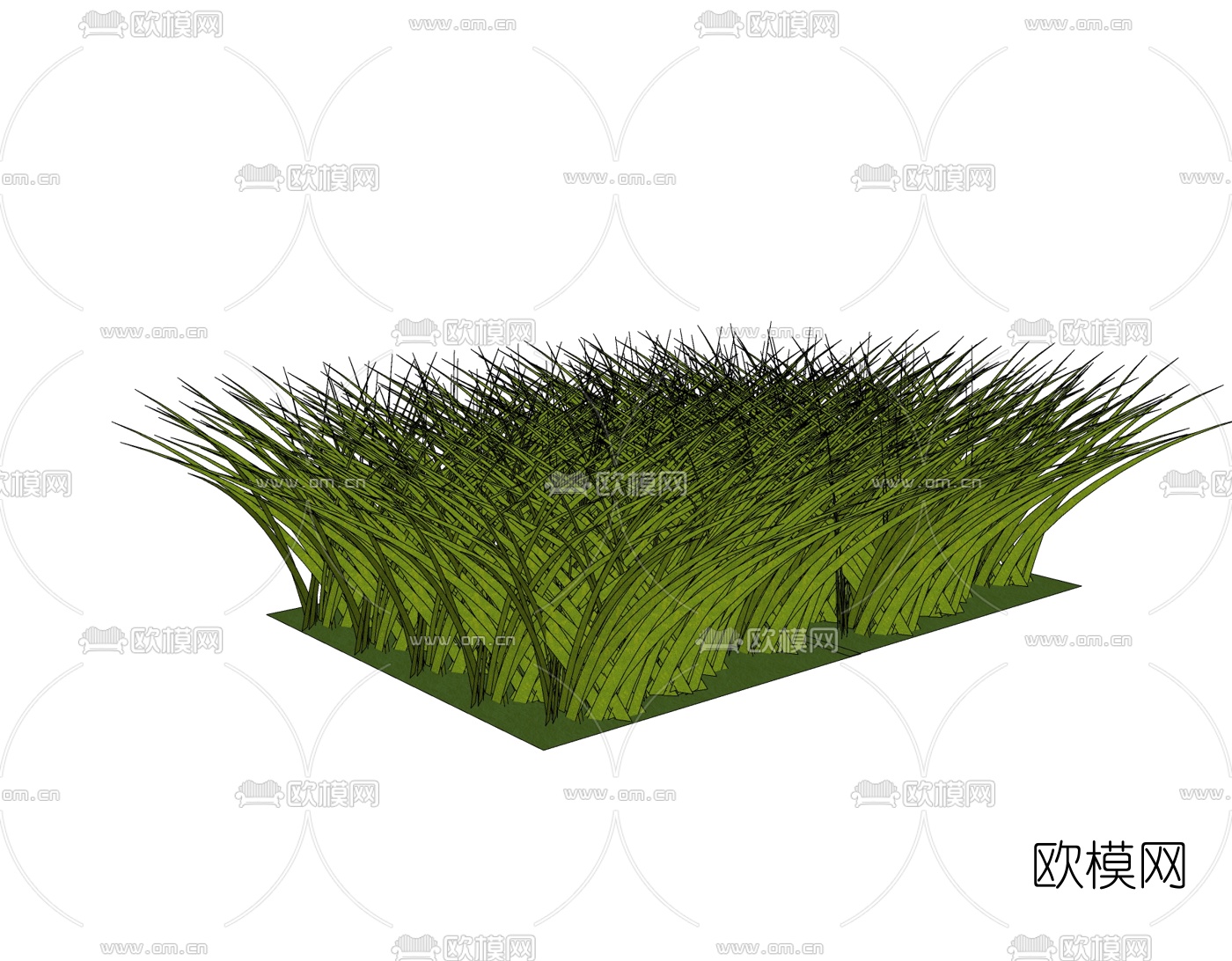 现代草丛免费su模型