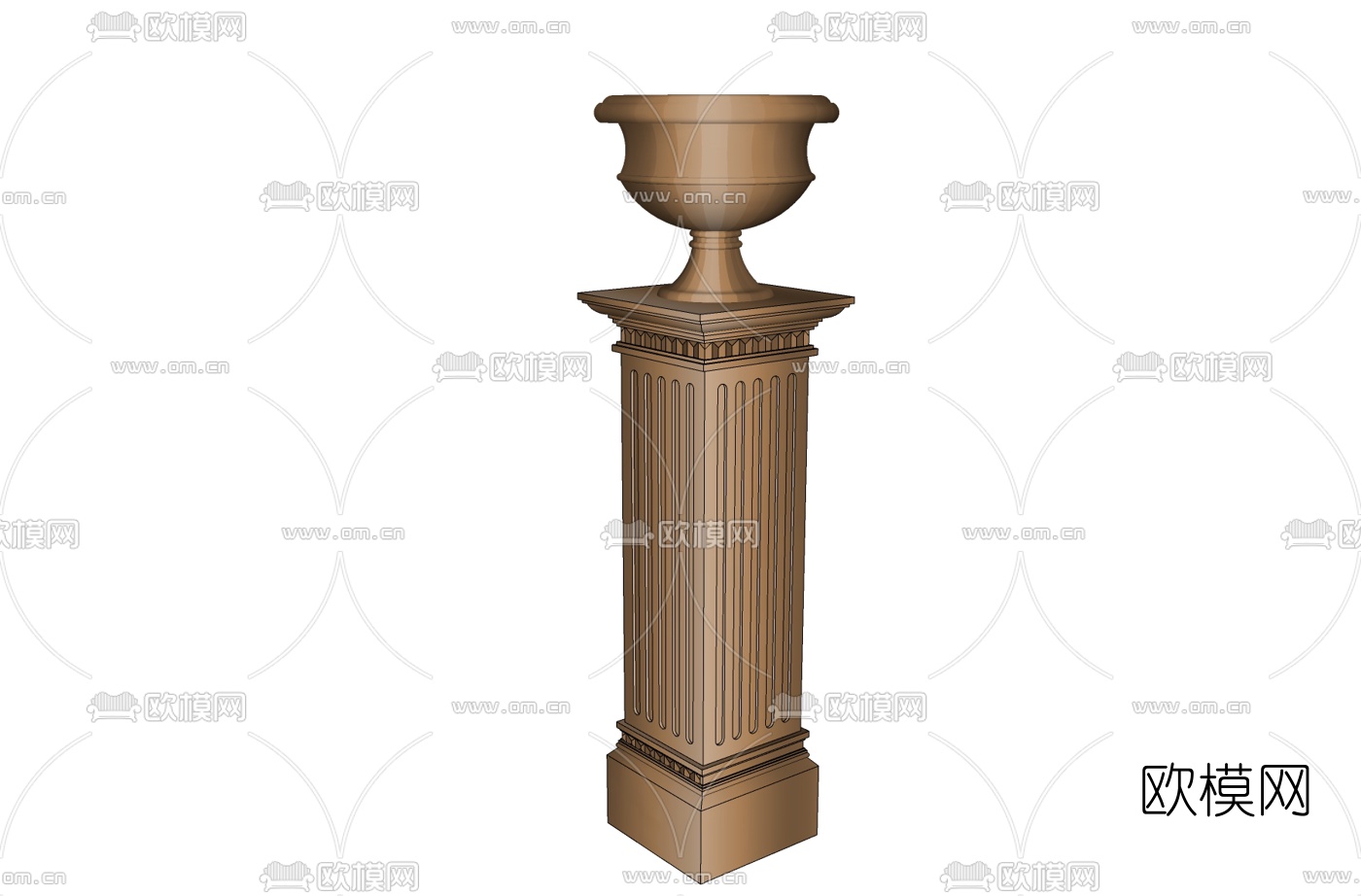 欧式花钵柱免费su模型下载
