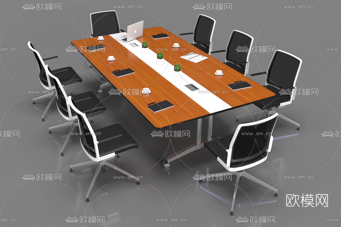 现代小型会议桌椅3D模型