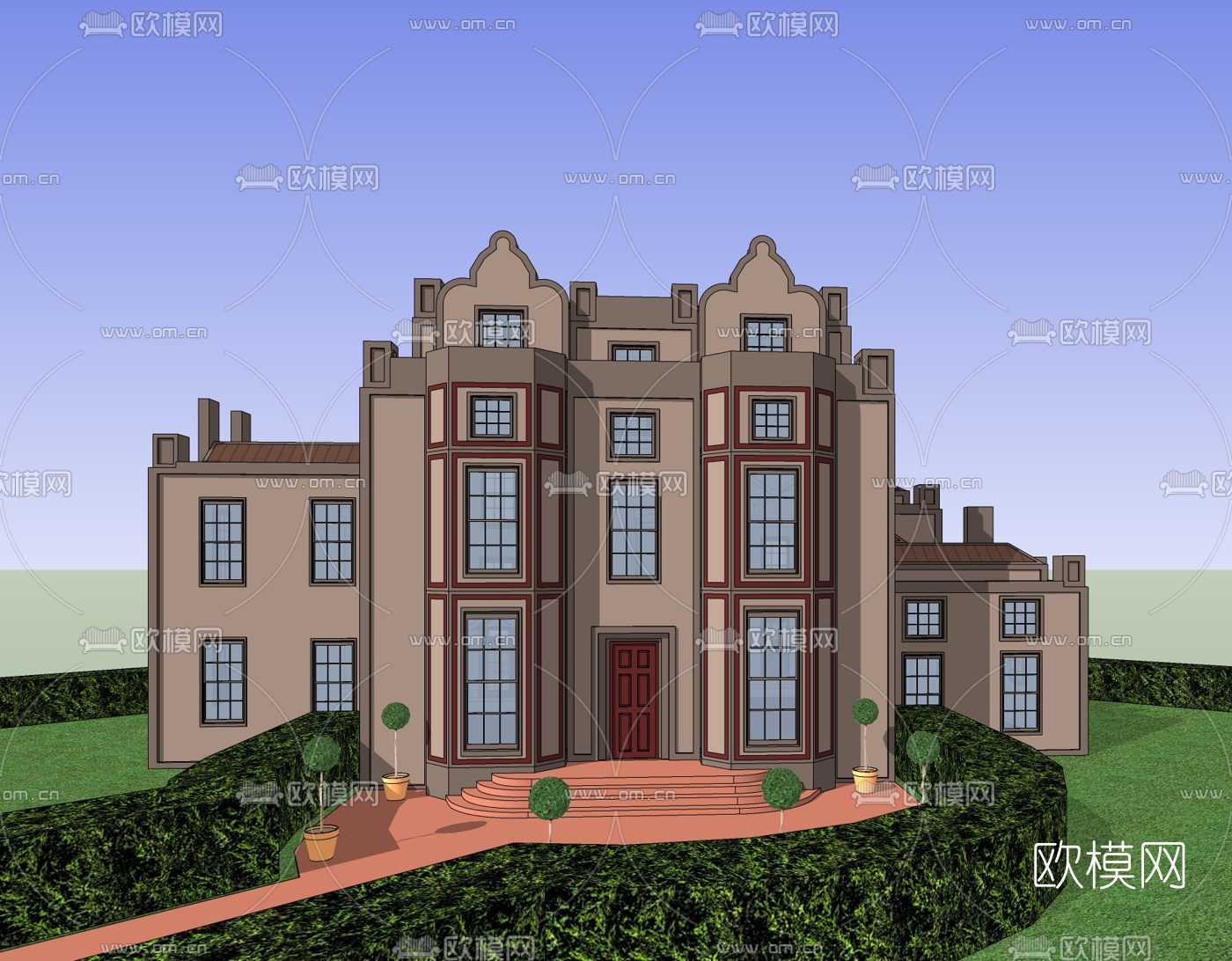 欧式古典别墅免费su模型下载
