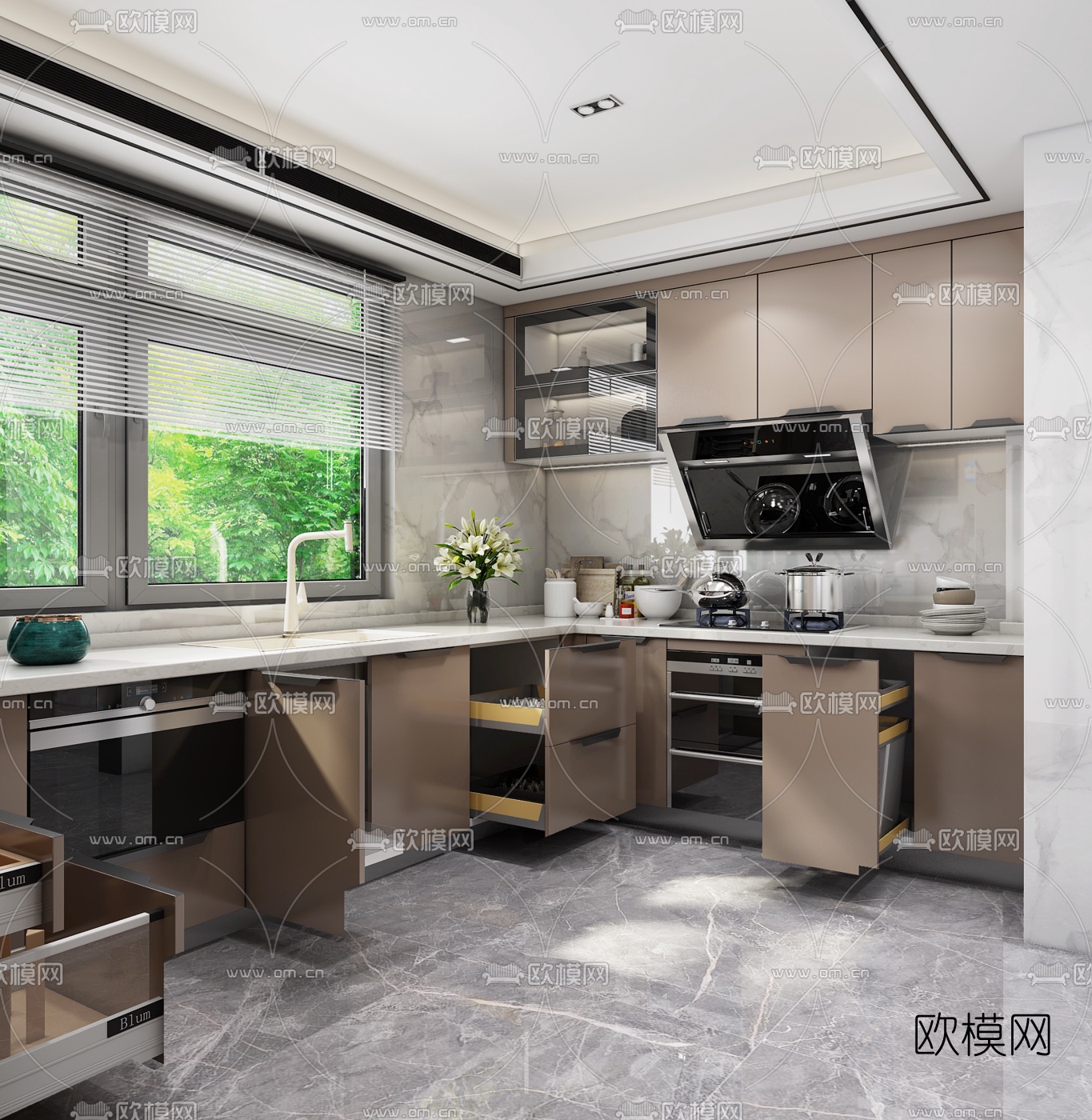 后现代厨房3d模型