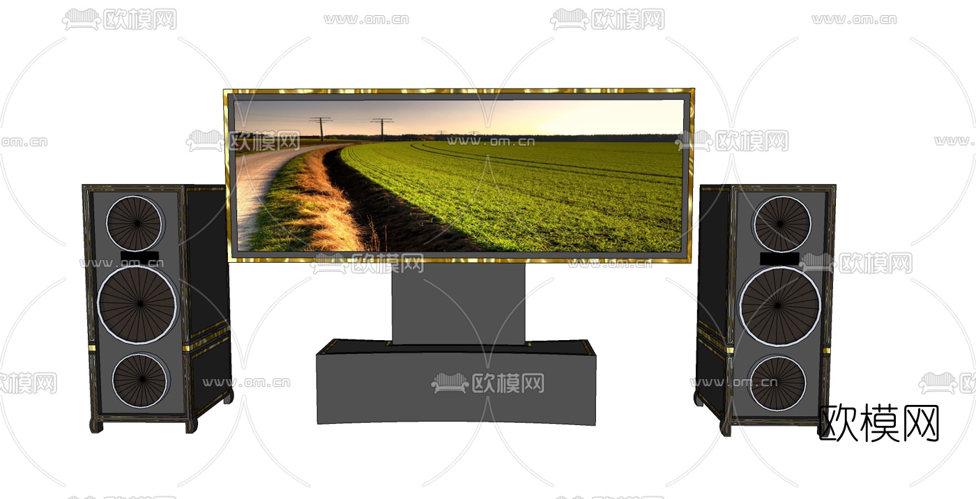 现代电视机免费su模型下载