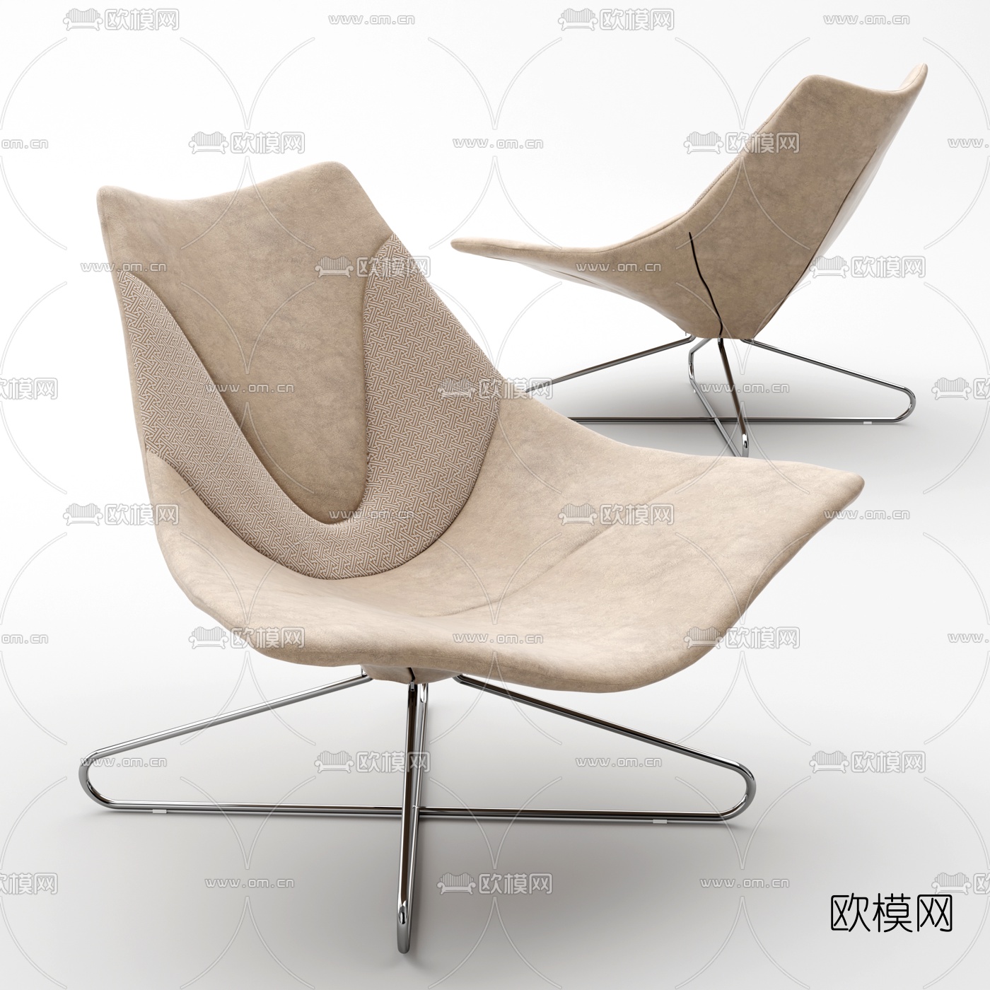 现代布艺休闲椅3d模型
