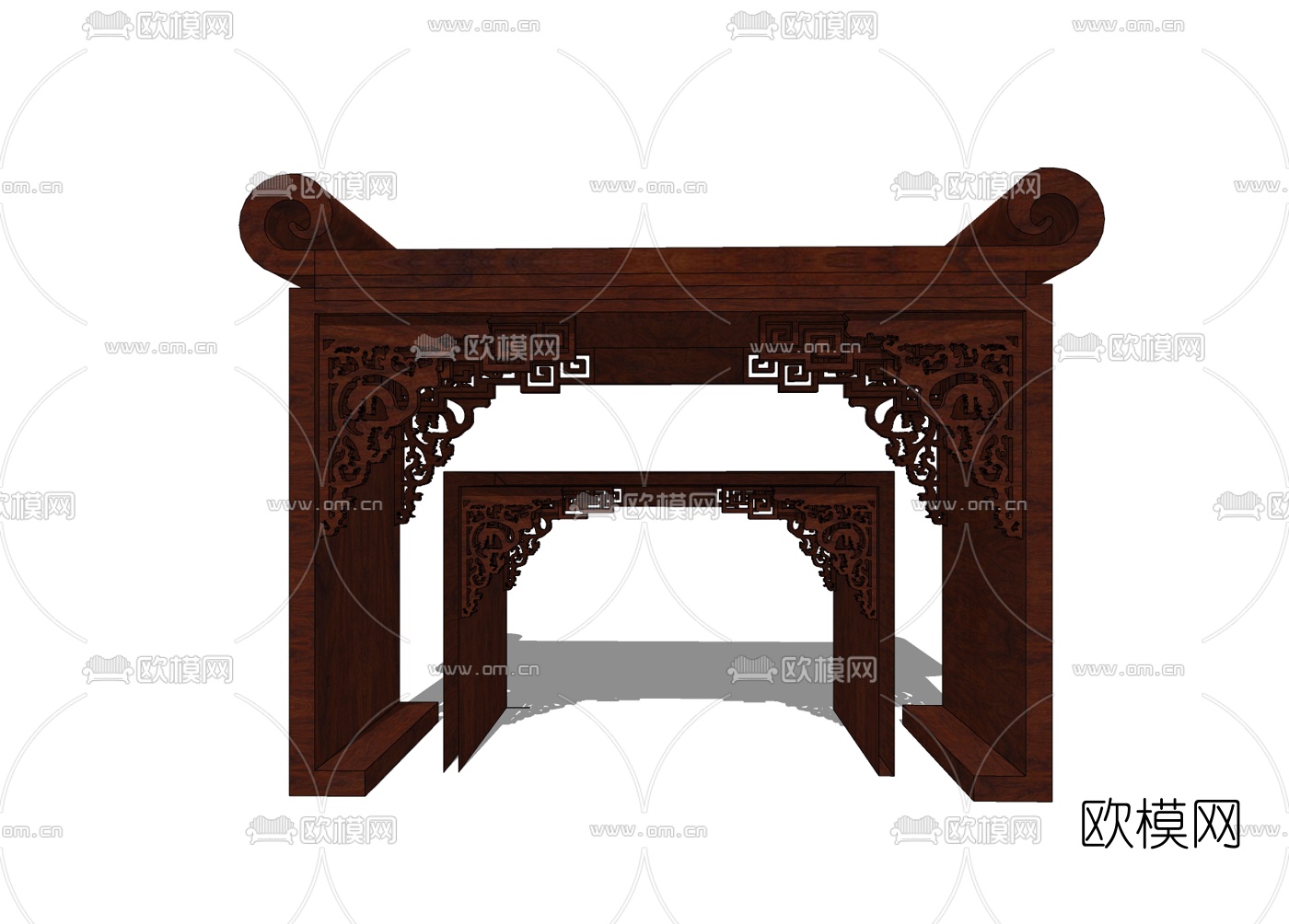 中式端景条案免费su模型下载