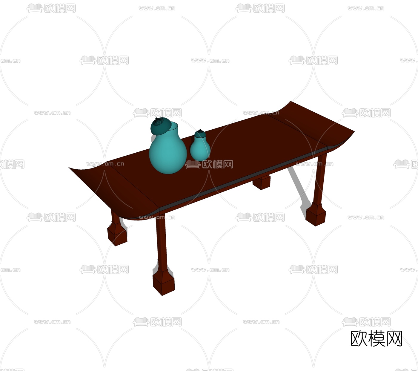 中式端景条案免费su模型下载