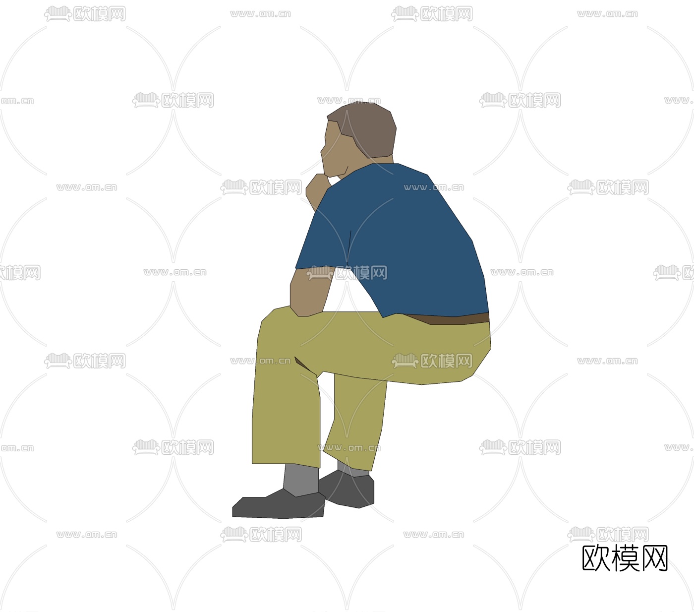 现代人物免费su模型下载