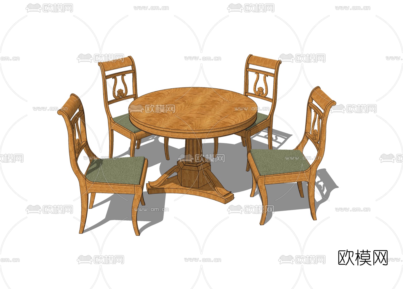 简欧休闲桌椅免费su模型