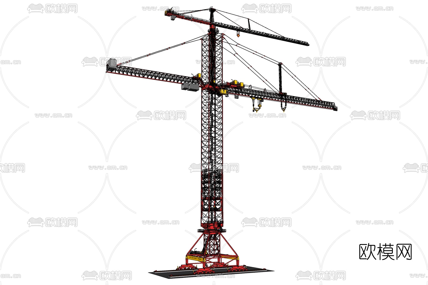 工业风塔吊式起重机免费su模型下载