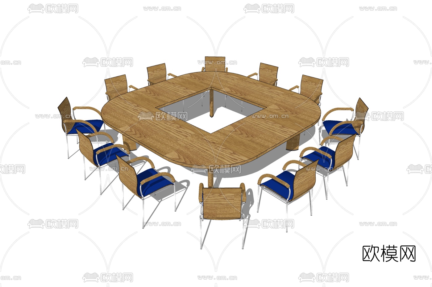 现代会议台免费su模型下载