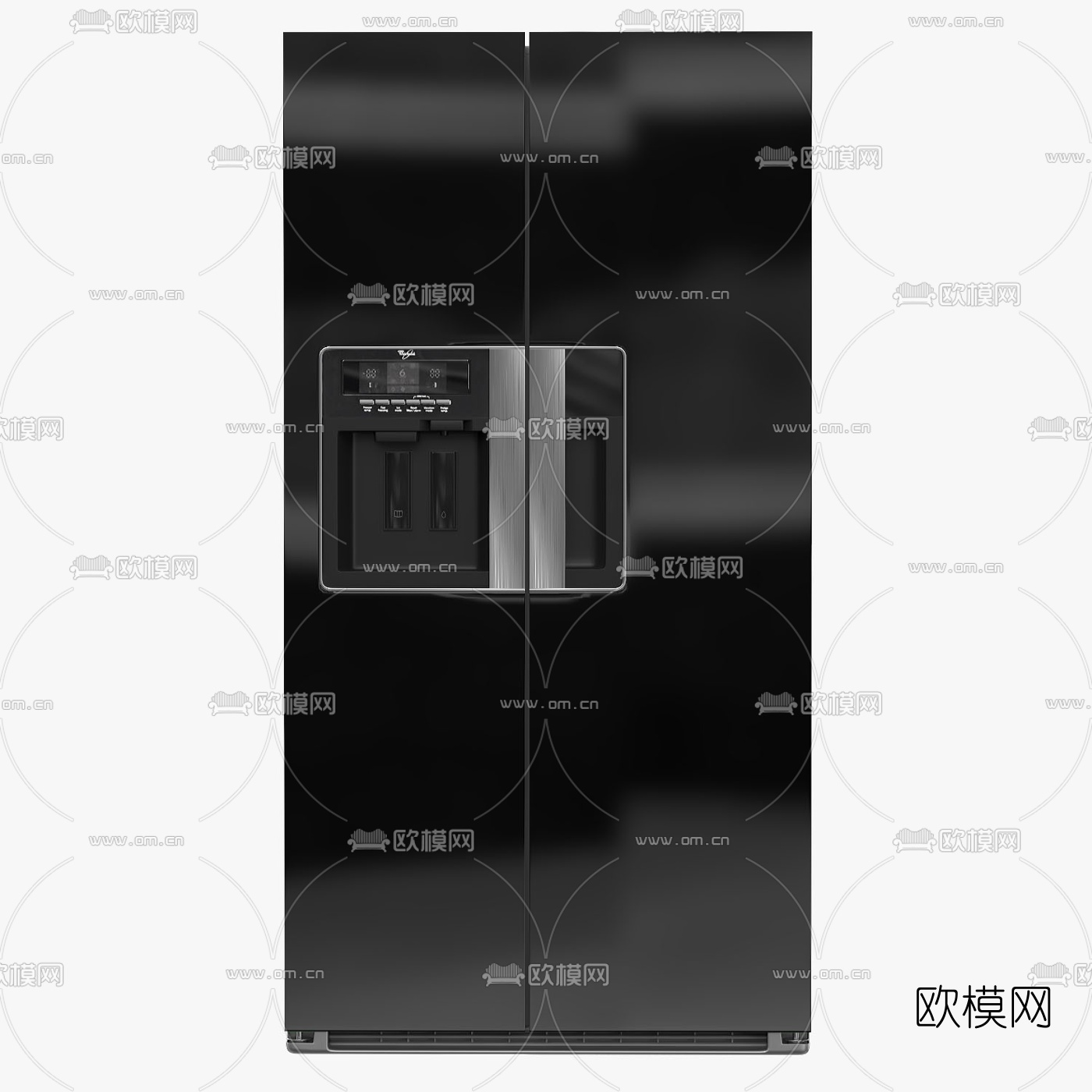 现代智能双门冰箱3d模型