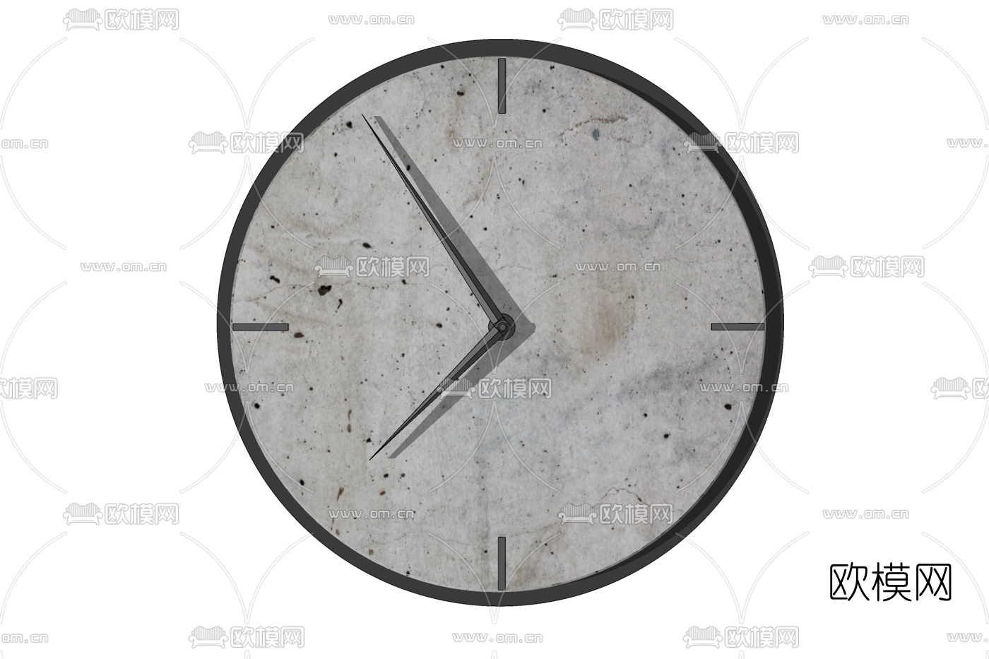 现代圆形钟表免费su模型下载